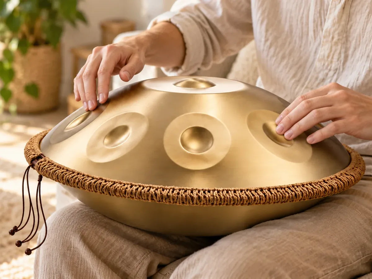 Handpan 9 notes ré mineur, 22 pouces : étape 3, enchaînez les notes autour