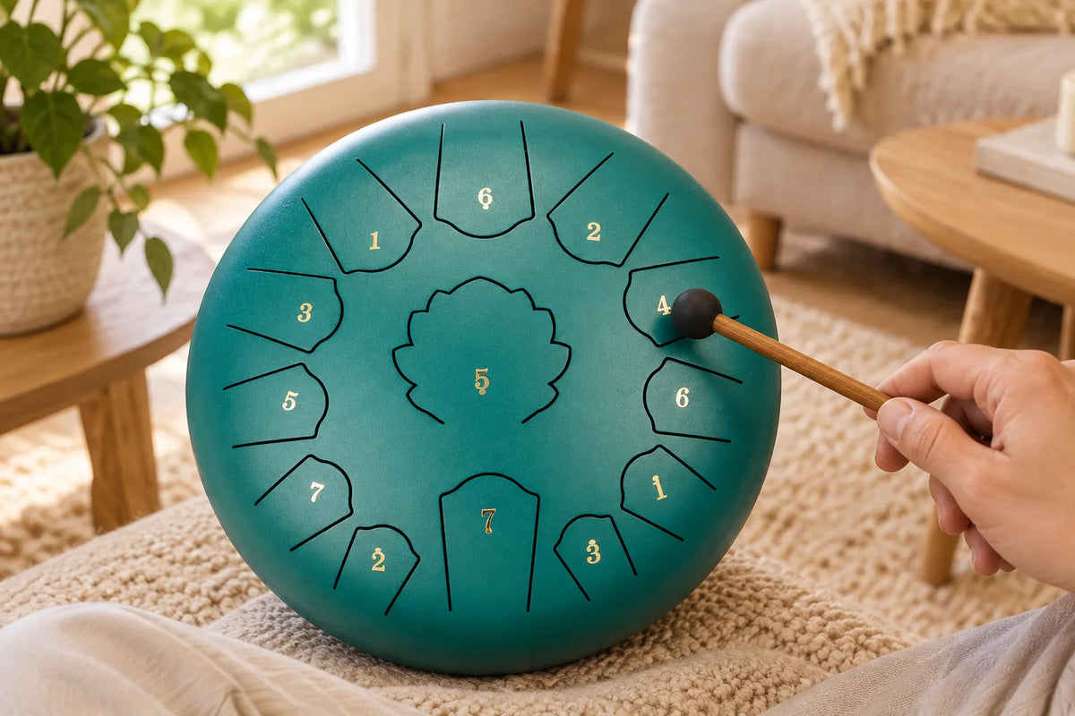 Tongue drum 13 notes do majeur, 12 pouces : étape 2, frappez une languette